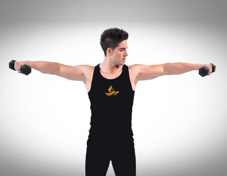 Lateral shoulder raises with arms fully straight